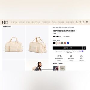 Beis Sports Duffle Bag in Beige
